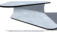 COFFEE TABLE ALUM 2 SURFACE 42 SQ DESIGNED BY JOHN A WEICK RA