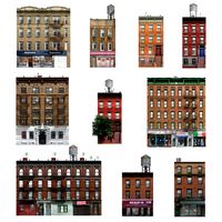 10 New York Photorealistic Buildings Set3d model