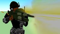 NWC soldier firing a m84