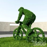 Bicyclist Topiary
