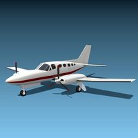 Cessna Chancellor propeller airplane3d model