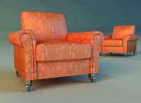 Chair velor on wheels3d model