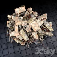 A pile of construction waste