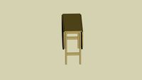 Folding Table - Folded - Dimensioned