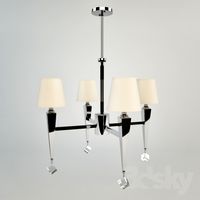Madelyn Modern Hollywood Regency Chrome Crystal 4 Light Chandelier