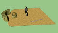 Patio with Decorative Concrete Overlay and Flagstone Fire Pit