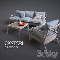 Bamboo by Cantori - Sofa and Smoking Table
