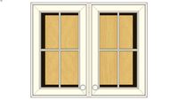 Wall Double Door 27Hx15D with Hewitt Bistro Glass Insert