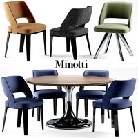 Table and chairs minotti NETO table OWENS CHAIR