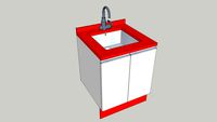 Mueble de cocina 60 cm 2 puertas grifo fregadero encimera y zocalo