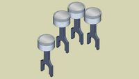 Pistons, on scale, armonic movement