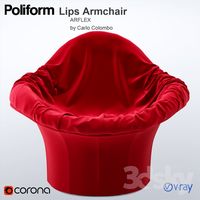 Red Lips Armchair by Carlo Colombo
