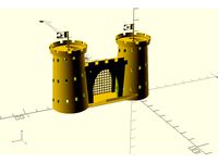 Toys for boys - Castle gate + stone walls - OpenScad CSV by stollew