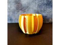 Orange planter with stripes by Namurei