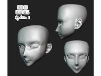 Extra Heads for 60cm ball jointed doll BJD by Cospigeon