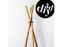 Simple teepee Coat Rack with Wood dowels by 3DDIY