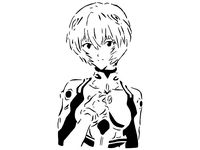 Rei Ayanami stencil 2 by Longquang