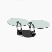 Modern table with two glass tabletop