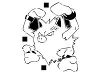 057 Primeape stencil + 2D by Longquang