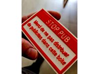 Encart "Stop Pub" à coller (double face) sur BAL by Grynr