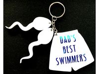 Dad's Best Swimmers Fathers Day Keyring by Fang1905