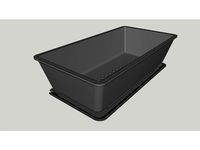 Standard Flower Pot with plate for many plants - 20*10*60 cm by UL42