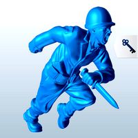 Soldier charging with bayonet in hands v1