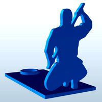 Ninja crouching hold a sword v1