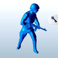 Soldier firing an uzi held at his side v1