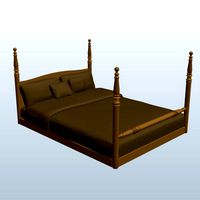 Queen Size Bed with Mocha SheetsHoney v1