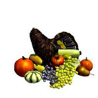 Cornucopia Basket with Food v2