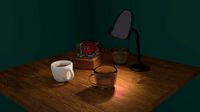 table with tea cups