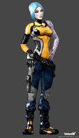 Futuristic Blue Haired Woman