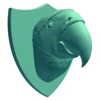Wall MountParrot Head with Eye Patch v2