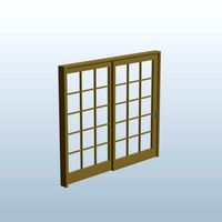 x84 Mullion Slider DoorPine V1