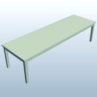 Straight Leg Rectangular Table White V1