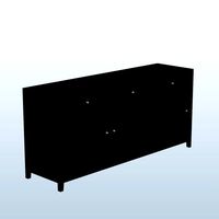 Straight Leg Buffet Table Ebony V1