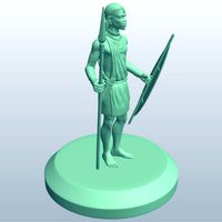 African Tribal Warriors Shield and Spear V1