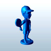 Bobblehead Tennis Player man v1