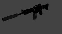 Low poly M4 A1 with silencer