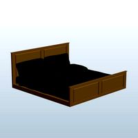 King Sized Bed with Olive Sheets Honey V1