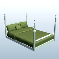 Full Size Bed with Thyme Sheets v1