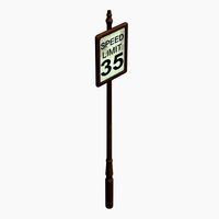 Speed Limit Sign 35 MPH v2