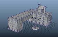 Low Poly Supermarket Mostrador
