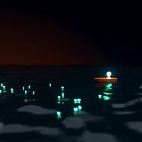 Boat in sea harvesting love