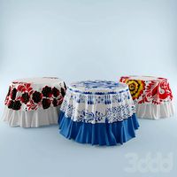 Скатерти с русскими узорами гжели, хохломы