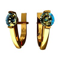 Earrings with Topazes 947 | 3D