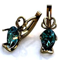 Earrings with Topazes BS002 | 3D