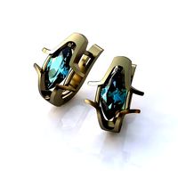 Earrings with Topazes BS078 | 3D