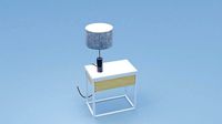 Minimal Bedside Table with Lamp